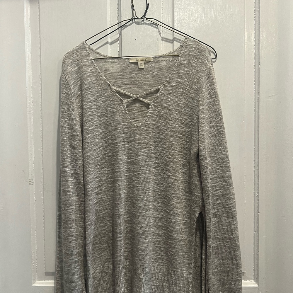 Miami Silver Knit Top